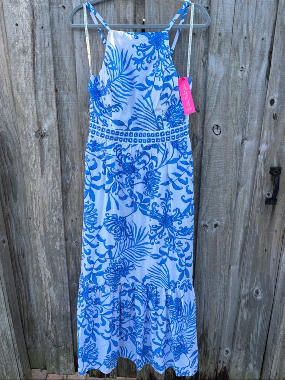 Lilly Pulitzer Blue and White Floral Maxi Dress size 8 - Picture 6 of 12